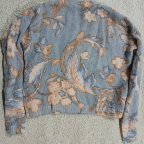 Sezane Helene Jumper - Blue and Cream Floral Sweater - XXS - Excellent Condition - Picture 5 of 7
